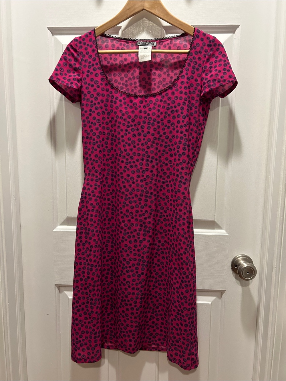 Versus Versace Pink Mini Dress with Purple Dot Print